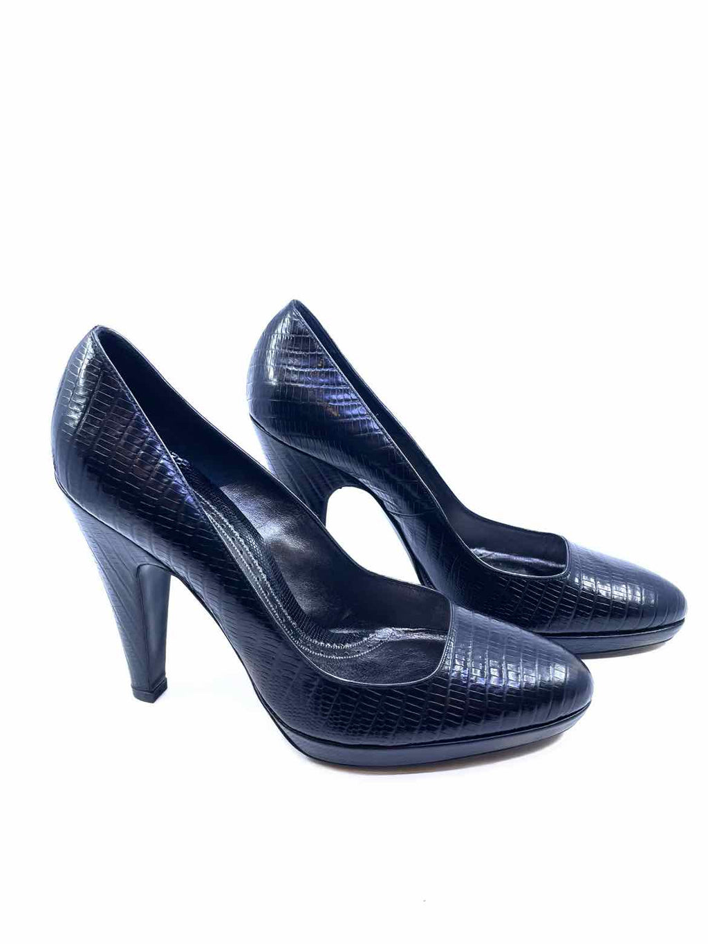 BARBARA BUI Size 10.5 Black Leather Pumps