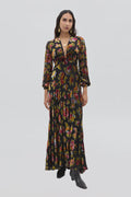 RIXO Emory Dress in Countryside Devore BlacK