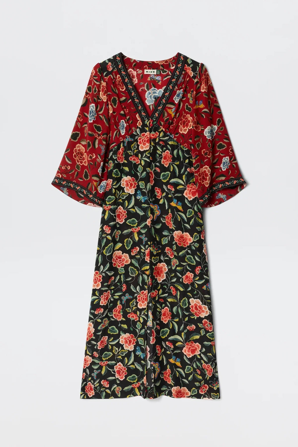 RIXO Dahlia Dress in Butterfly Mix Black