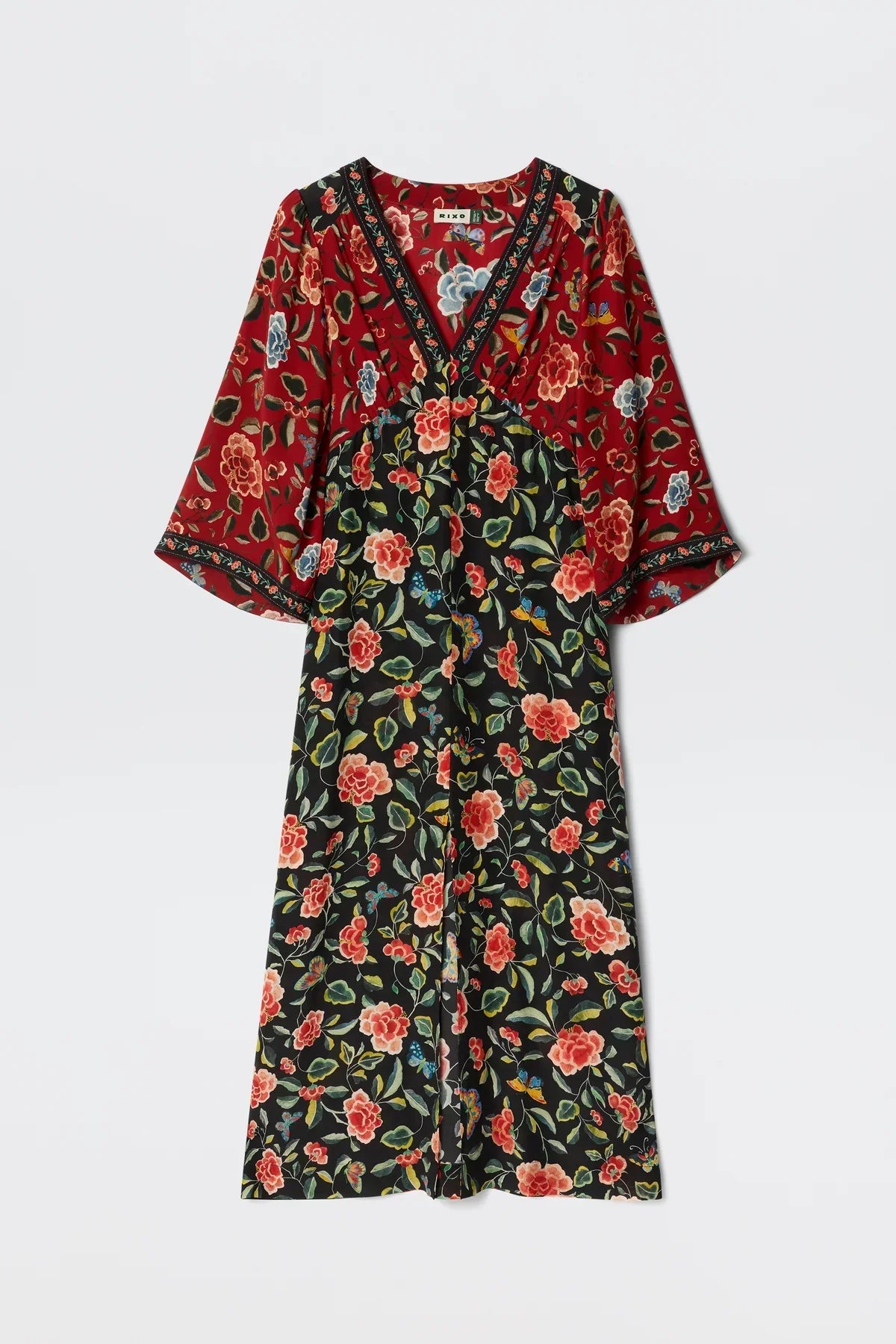 RIXO Dahlia Dress in Butterfly Mix Black