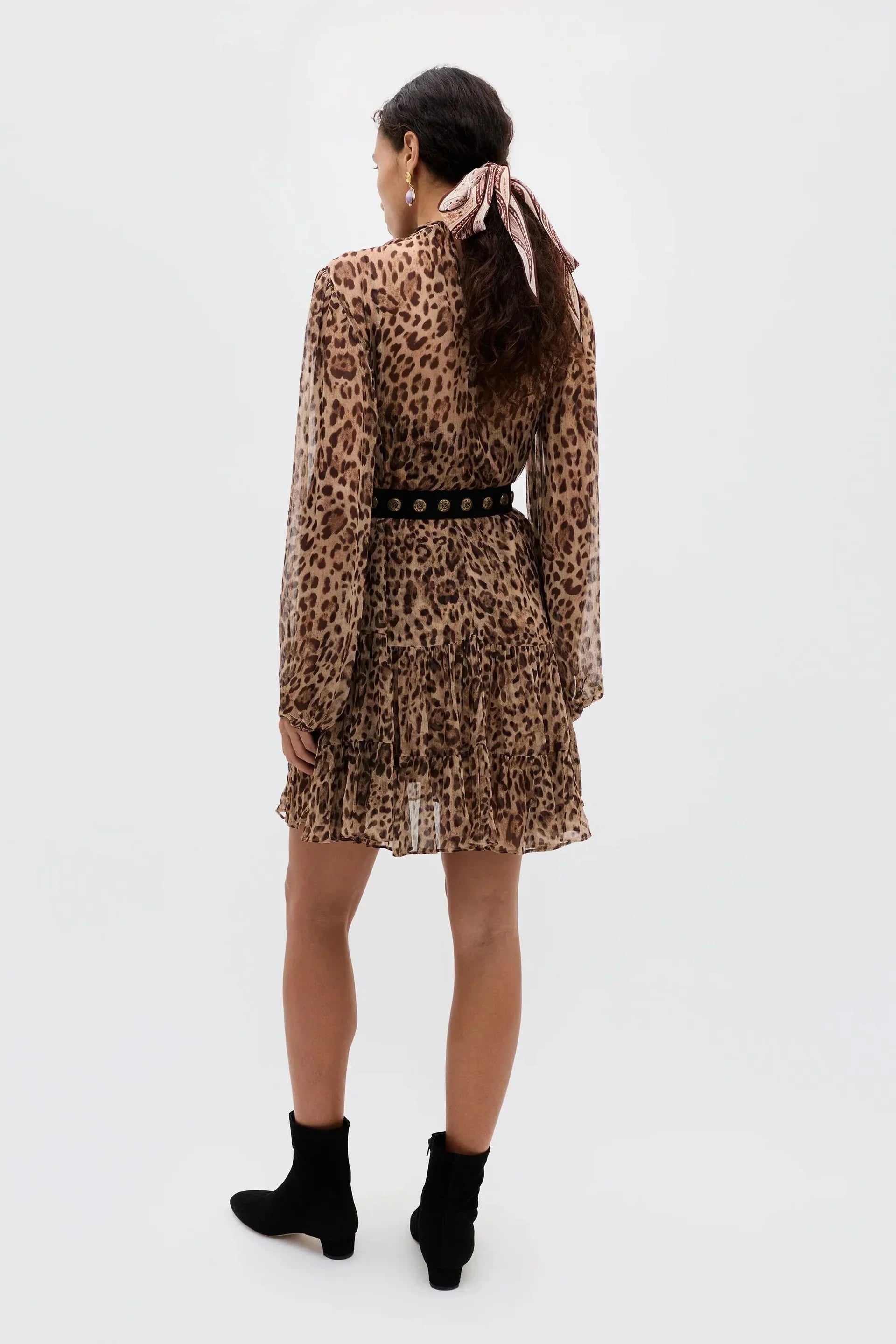 RIXO Anaya Dress in Mila Leo Brown