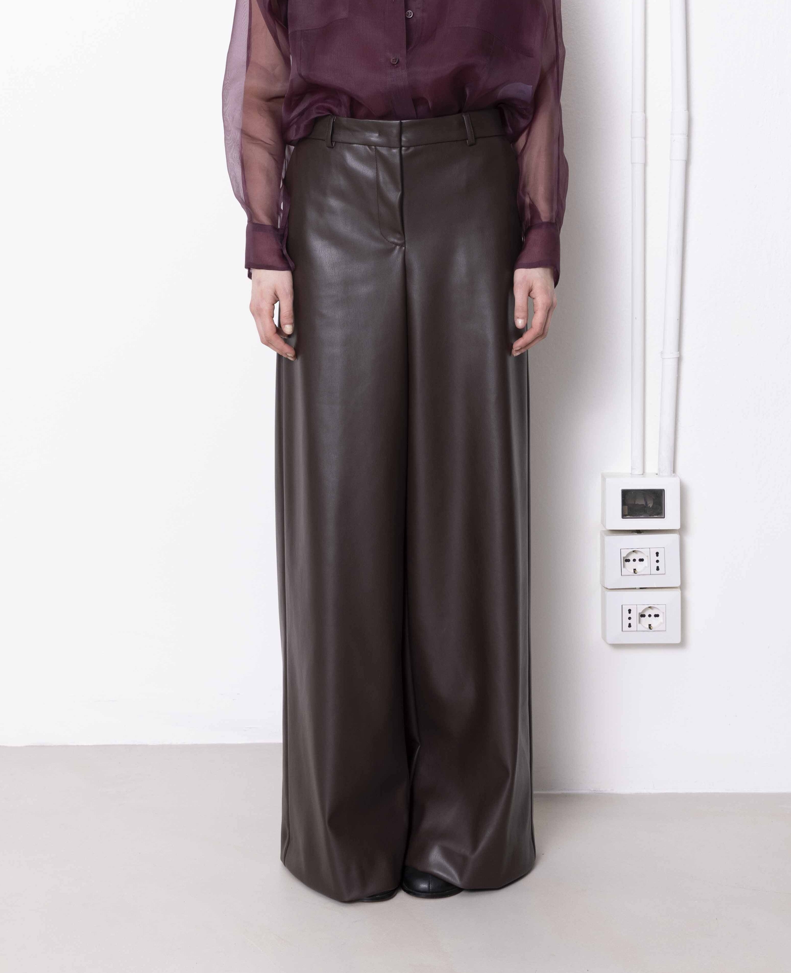 Nude Vegan Leather Trousers