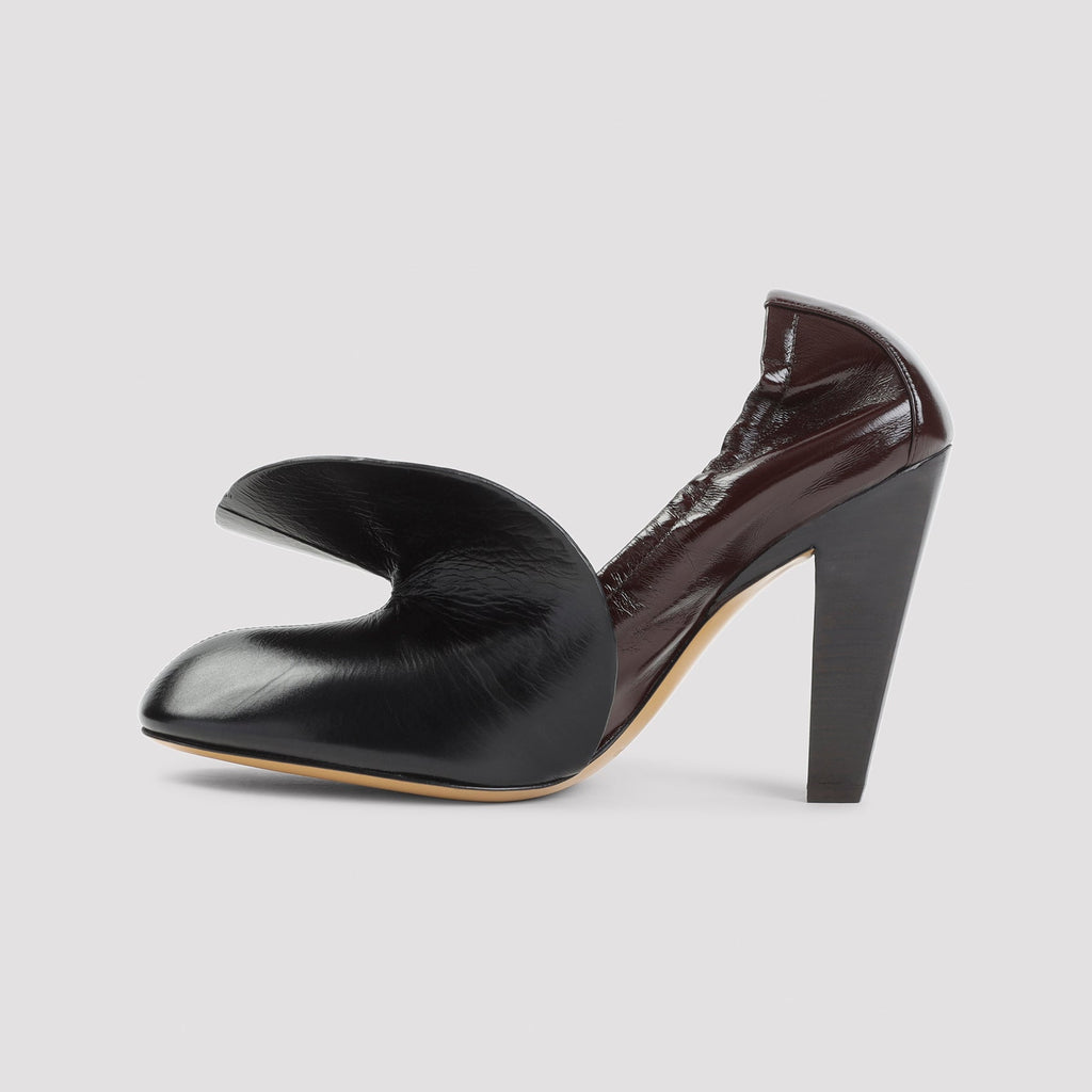 Black Oxblood Calf Leather Stopper 100 Pump