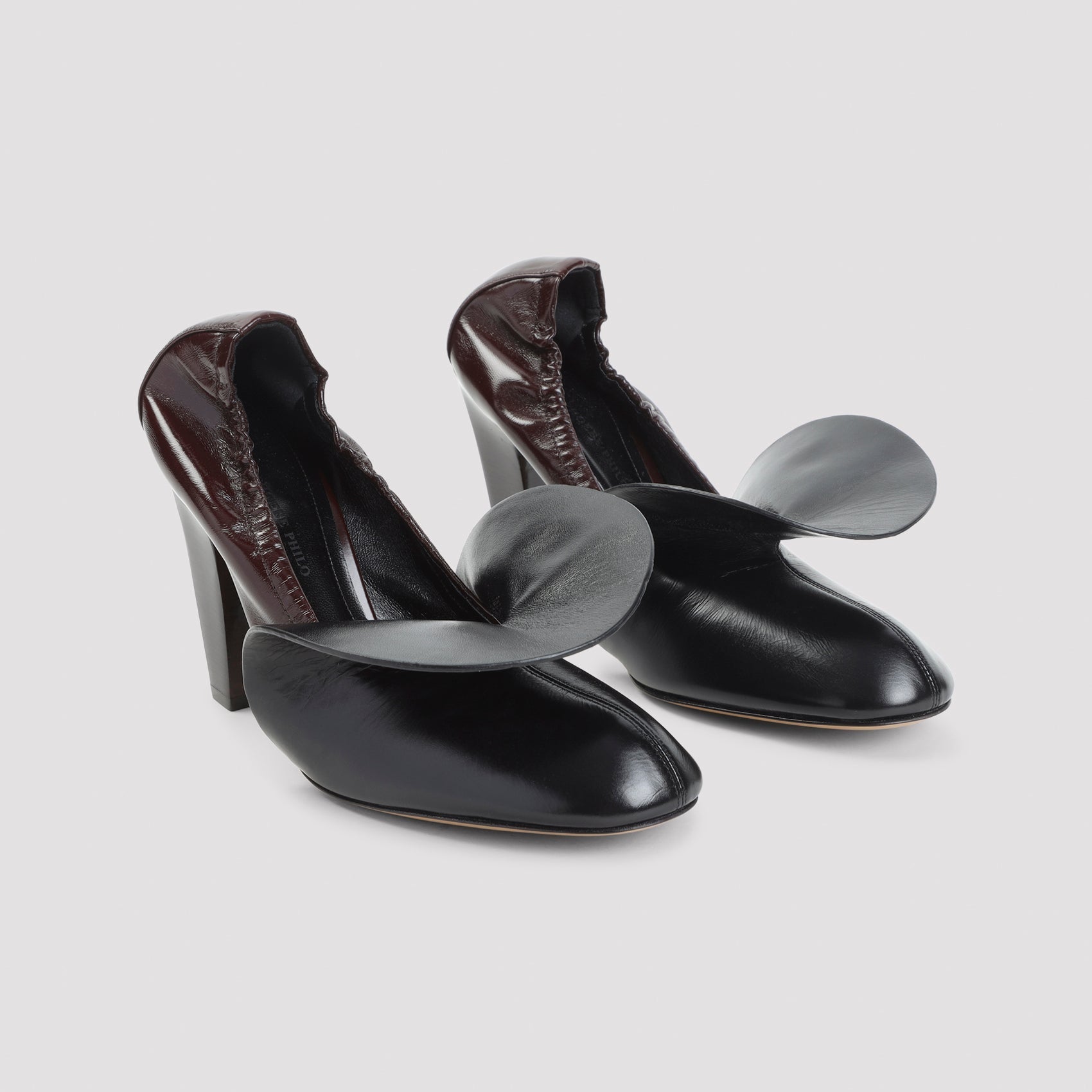 Black Oxblood Calf Leather Stopper 100 Pump