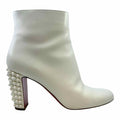 CHRISTIAN LOUBOUTIN Size 9 White Leather Solid Ankle Boot