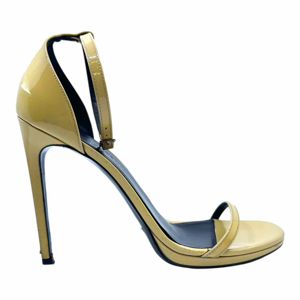 SAINT LAURENT Size 9 Tan Patent Leather Sandals