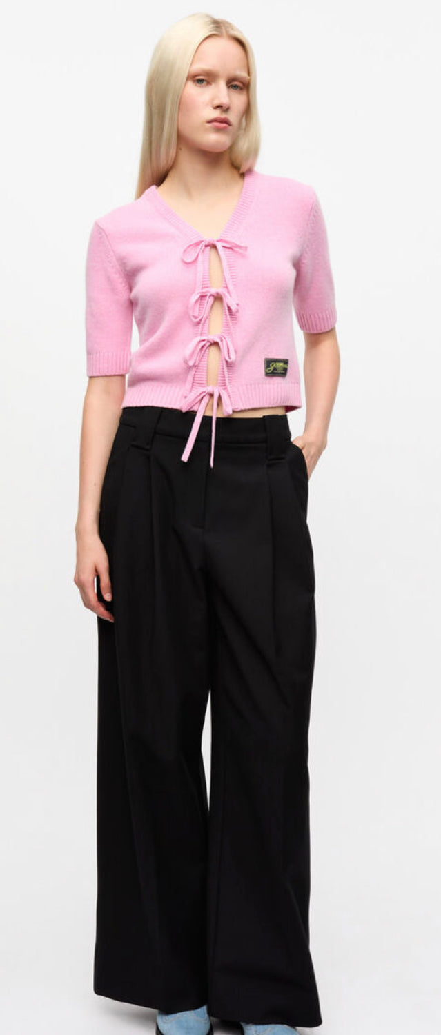 Ganni Future Wool Mix Short Sleeve Cardigan