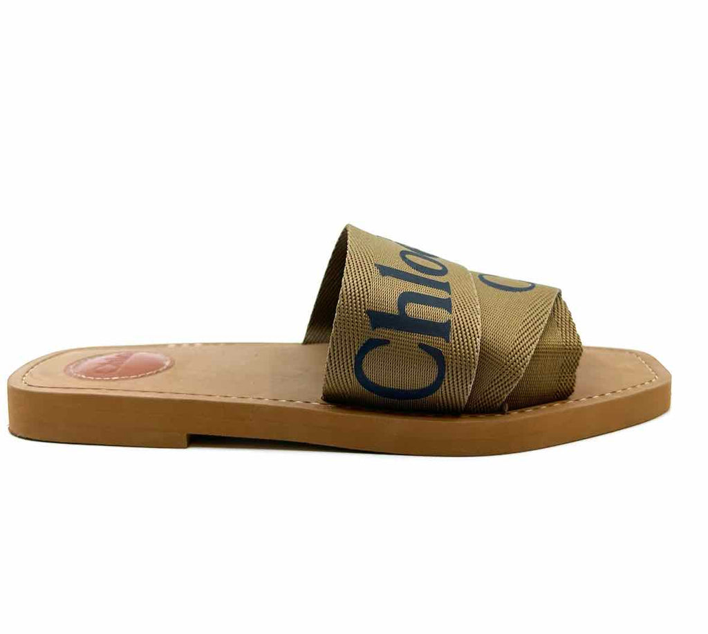 CHLOE Woody Size 9 Brown, black Solid Sandals