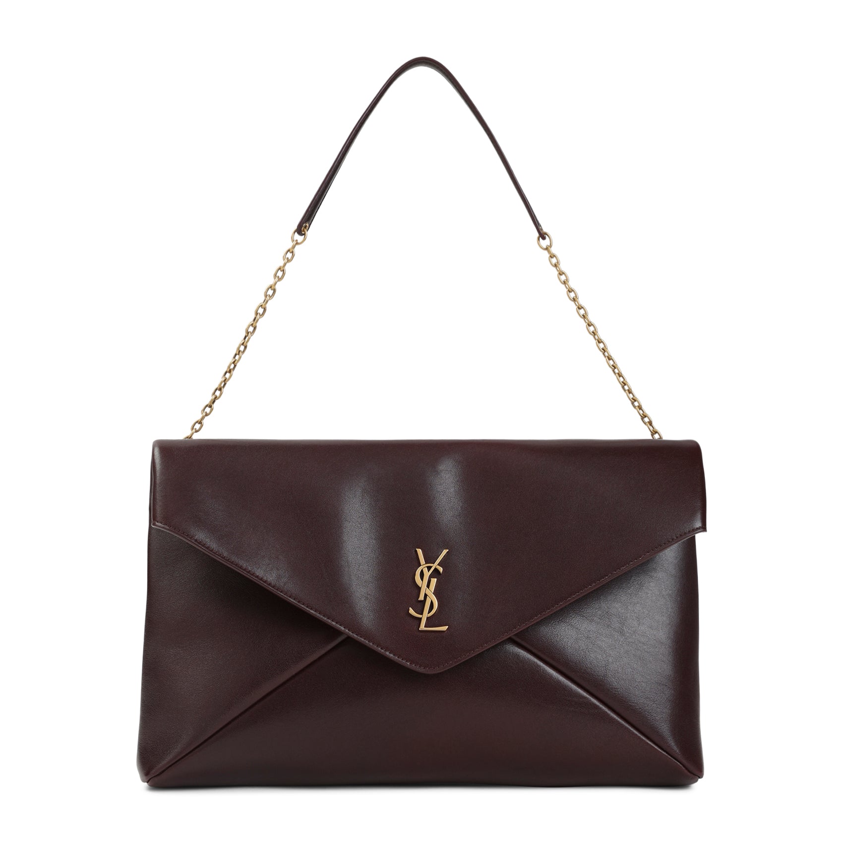Burgundy Envelope Calf Leather Pouch