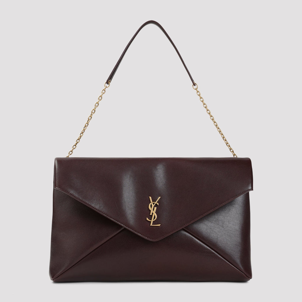 Burgundy Envelope Calf Leather Pouch