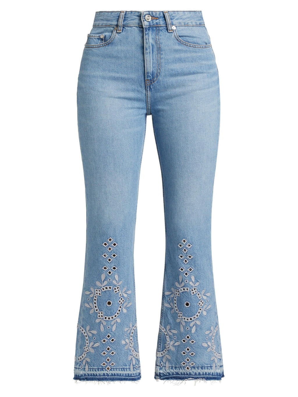 Ganni Broderie Anglaise Betzy Cropped Jeans