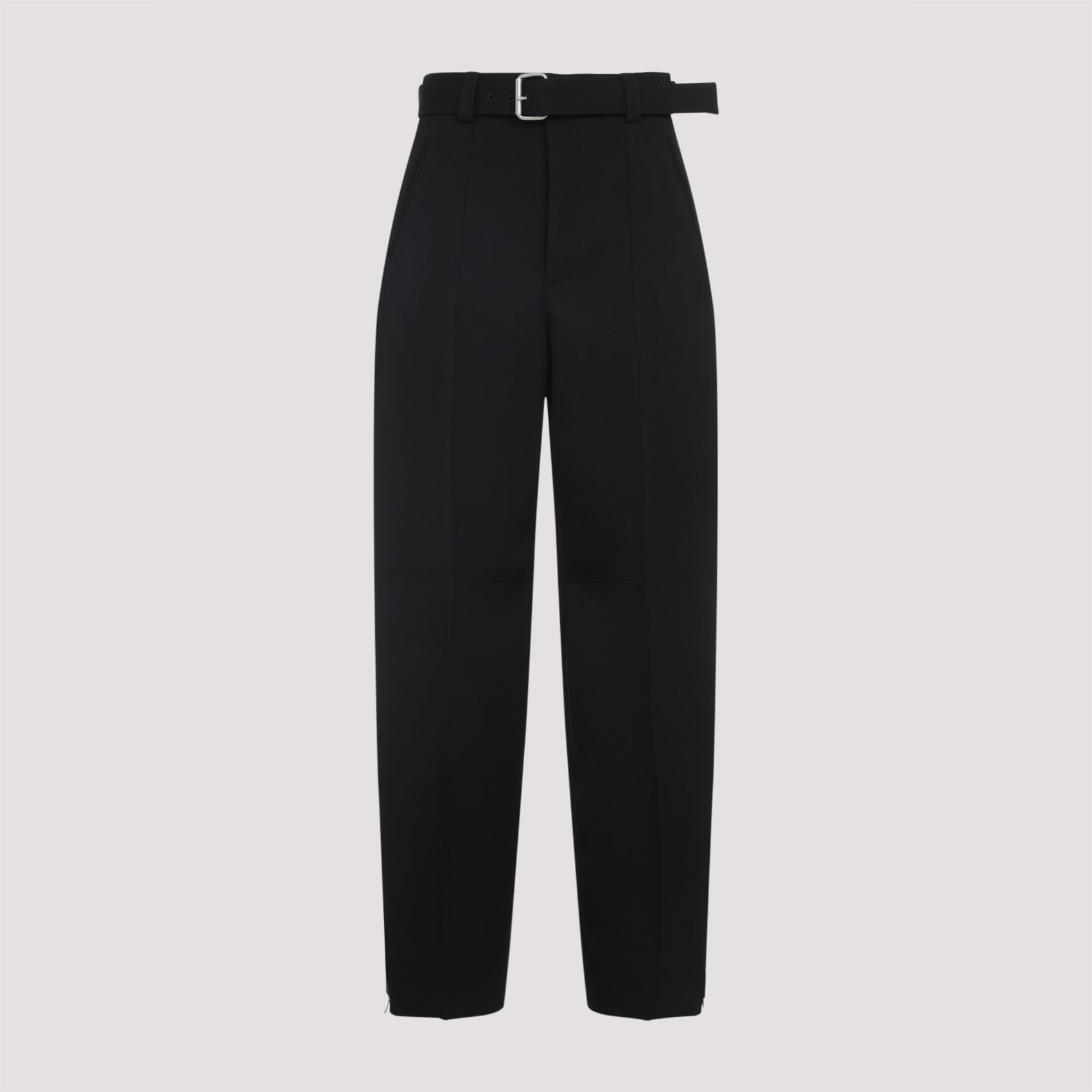Wool Belted Trousers