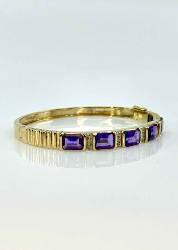 Amethyst Diamond 14K Bracelet