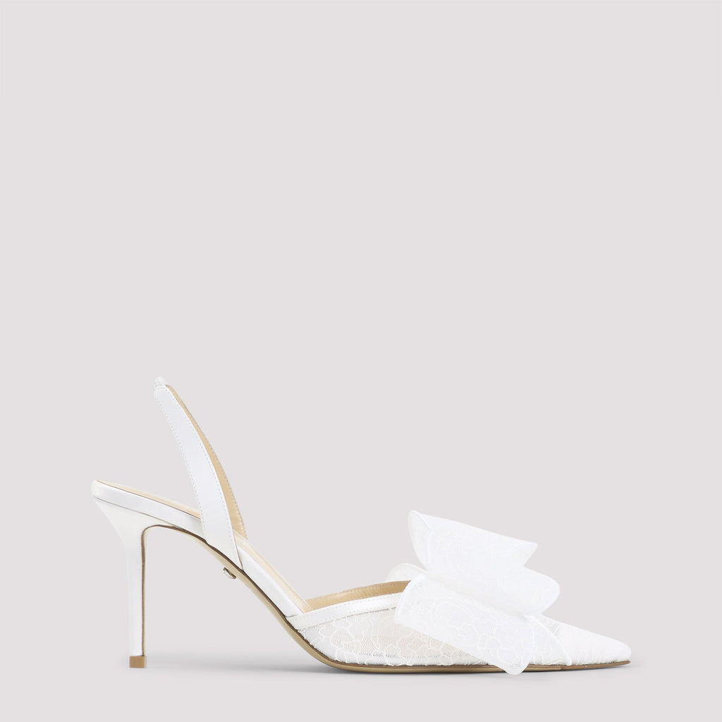 Le Cadeau White Lace Slingback