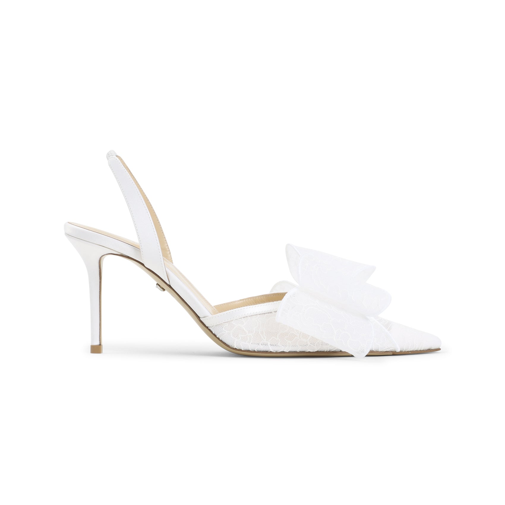 Le Cadeau White Lace Slingback