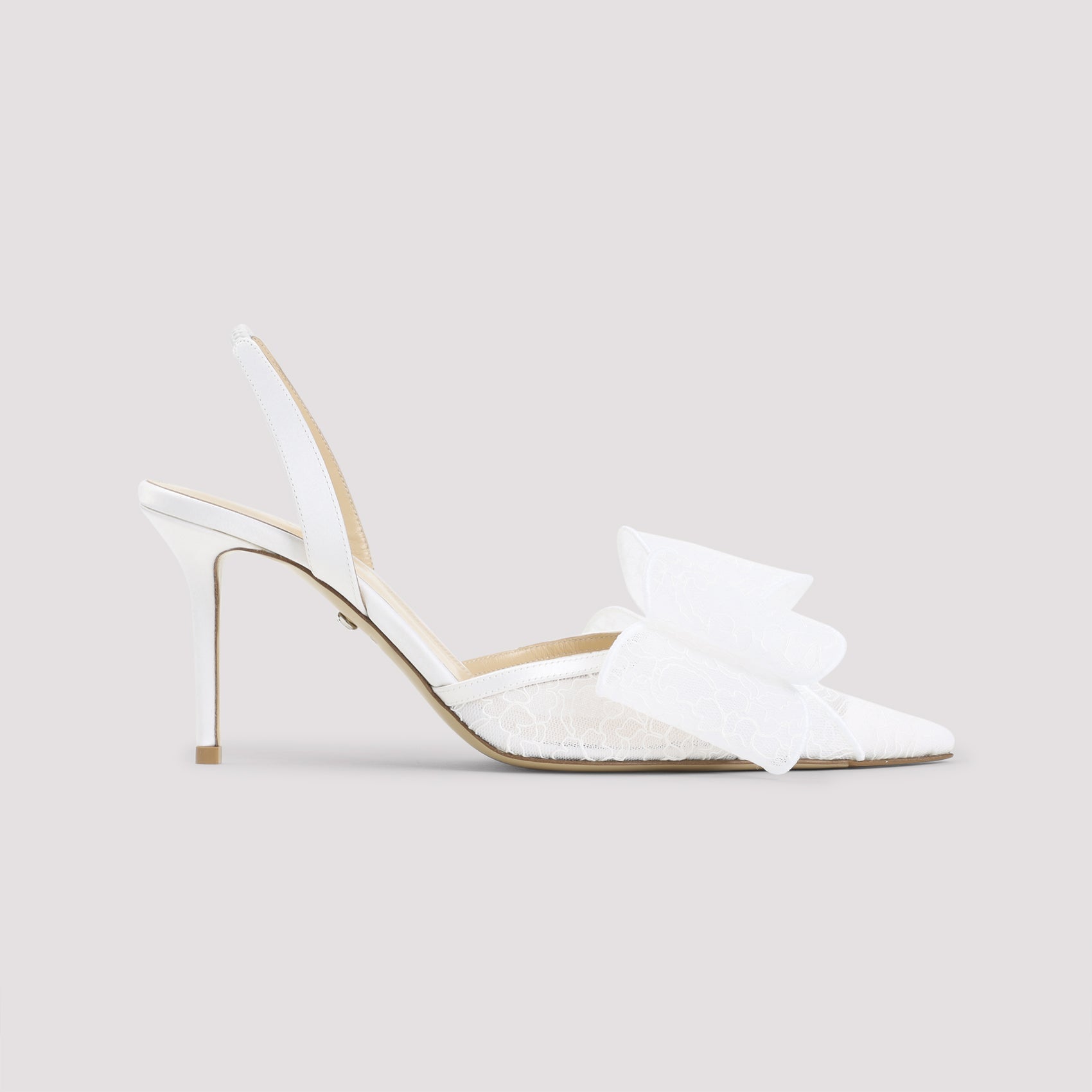 Le Cadeau White Lace Slingback