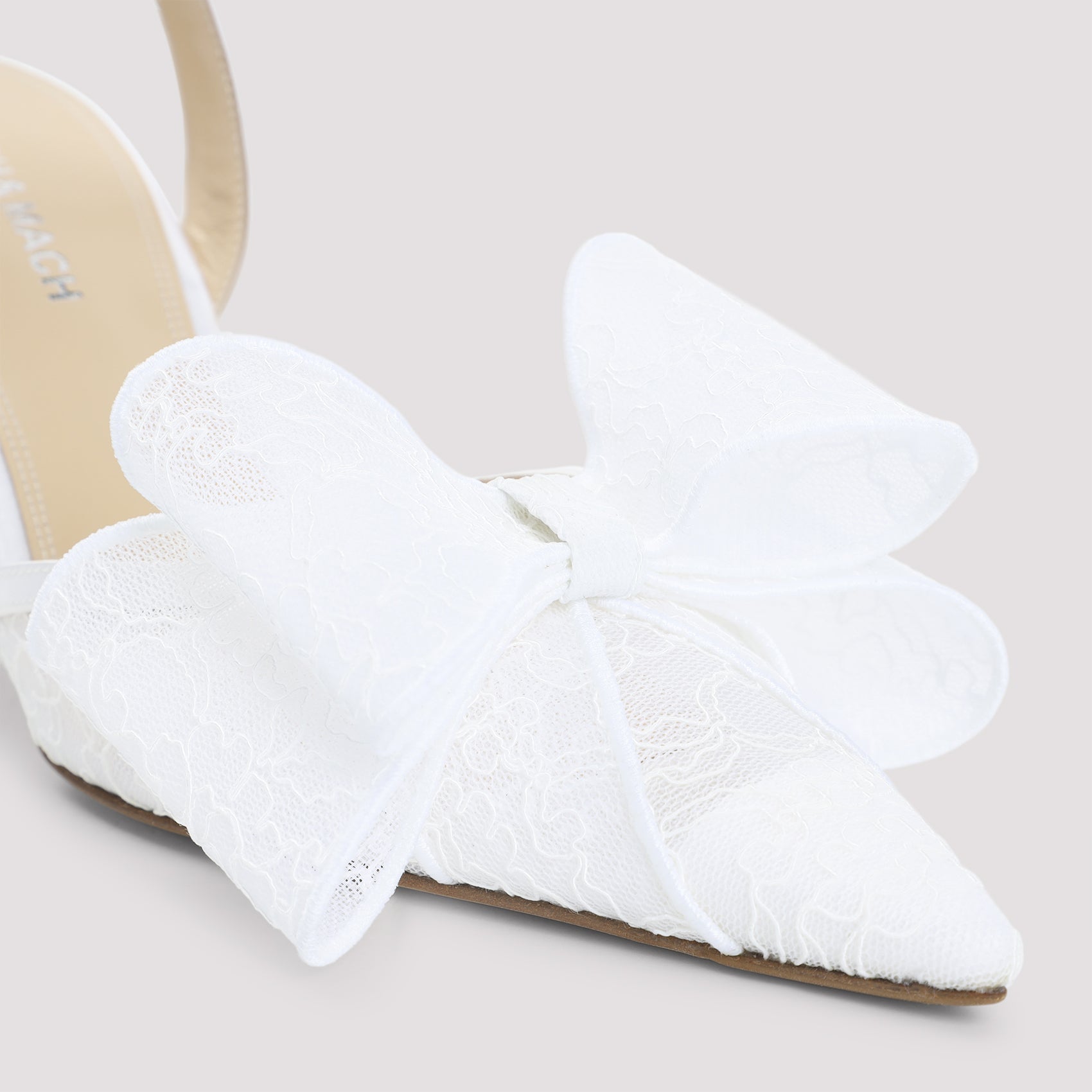 Le Cadeau White Lace Slingback