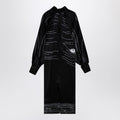 Black Silk Satin Midi Dress