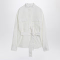 White belted shirt in cotton blend