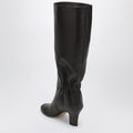 Ruched Boots in Dark Brown Leather