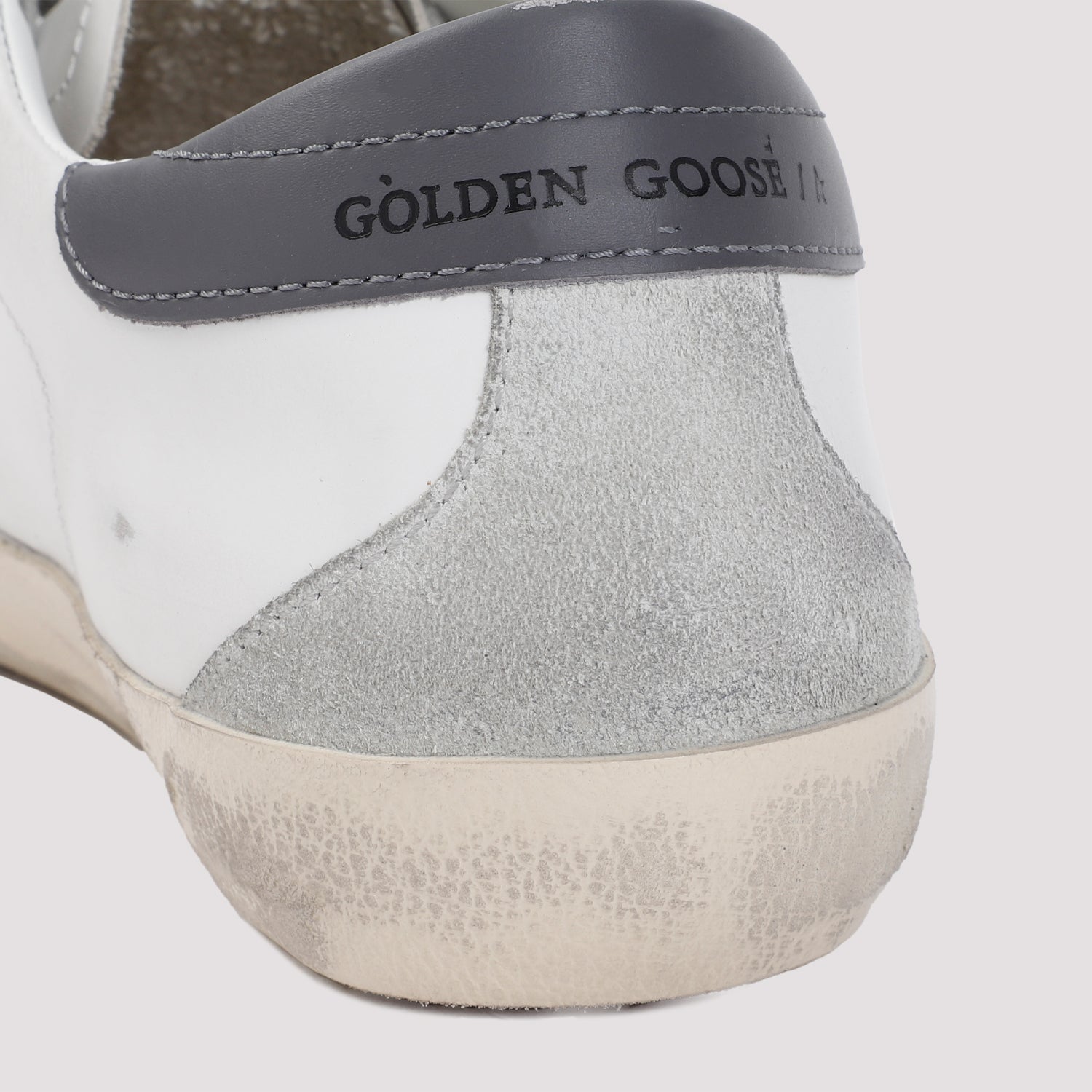 White Ice Dark Gray Superstar Cow Leather Sneakers
