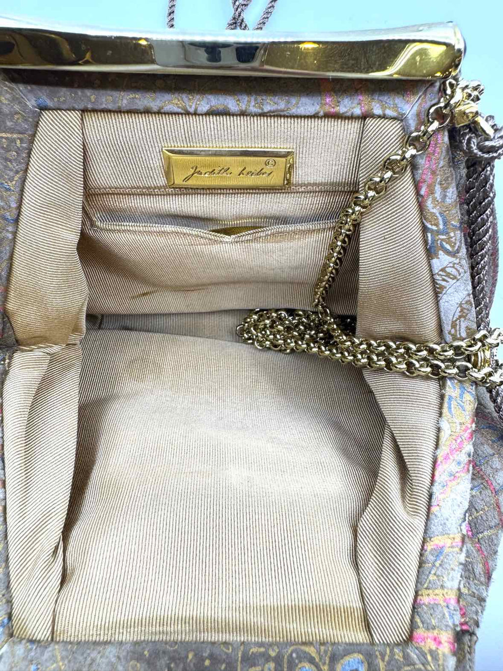 JUDITH LEIBER Taupe Evening Bag