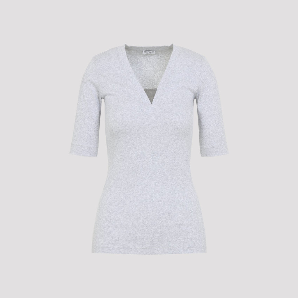 V-Neck Ribbed T-Shirt