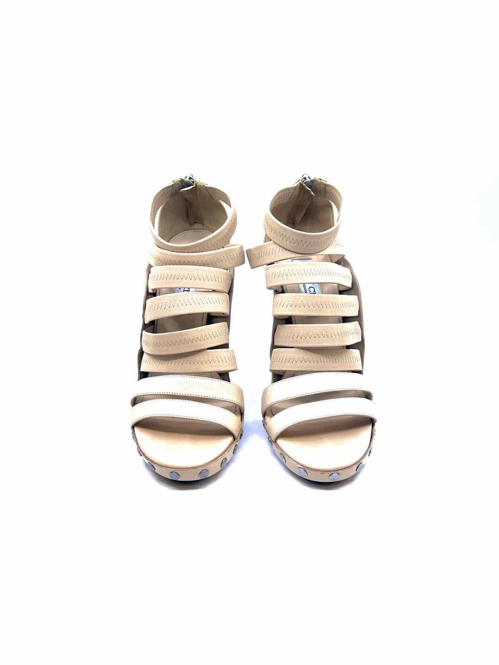 JIMMY CHOO Size 9.5 Beige Leather Solid Sandals