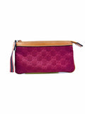 GUCCI Maroon Nylon Monogram Wristlet