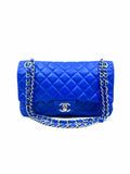 CHANEL Electric Blue Lambskin Quilted Handbag