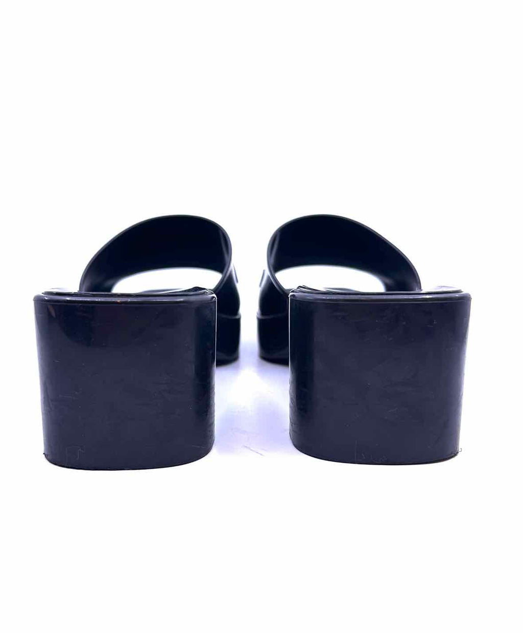 GUCCI Size 8 Black Rubber Solid Sandals