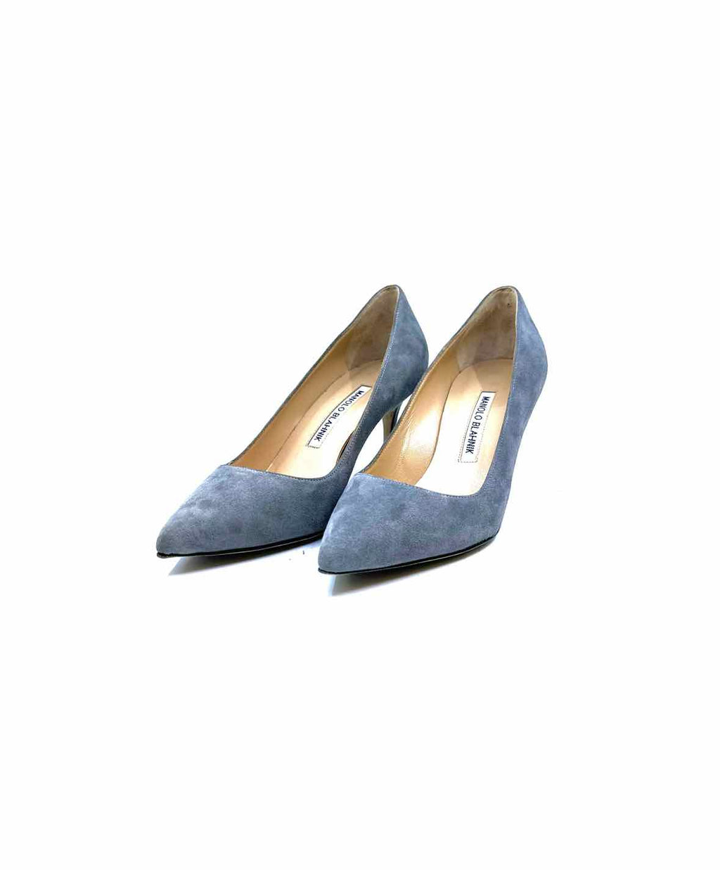 MANOLO BLAHNIK Size 5 Grey Suede Solid Pumps