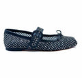 CHRISTIAN LOUBOUTIN Size 8 Black Rhinestones Flats