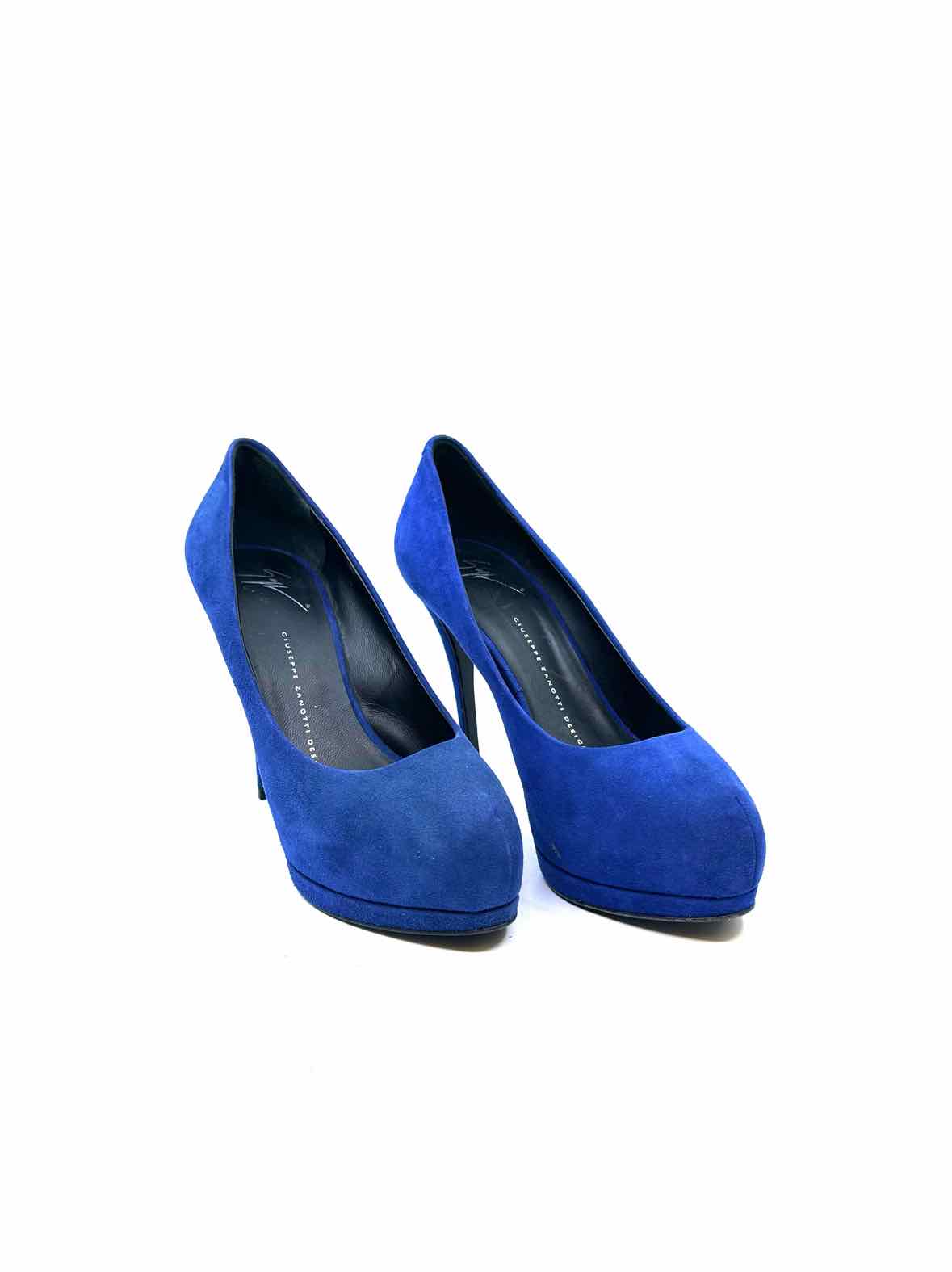 GIUSEPPE ZANOTTI Size 7 Blue Suede Pumps