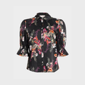 Cinq à Sept Fiona Iris Top - Black Bouquet