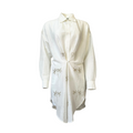 Citrus Silver Palm Shirt Dress - White