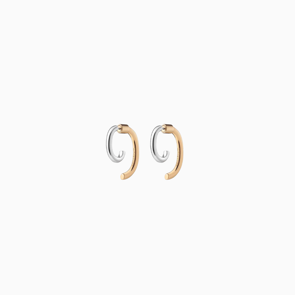 DeMarson Mini Luna Two Tone Earrings