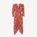 Isabel Marant Nemil Dress - Red Devoré Velvet