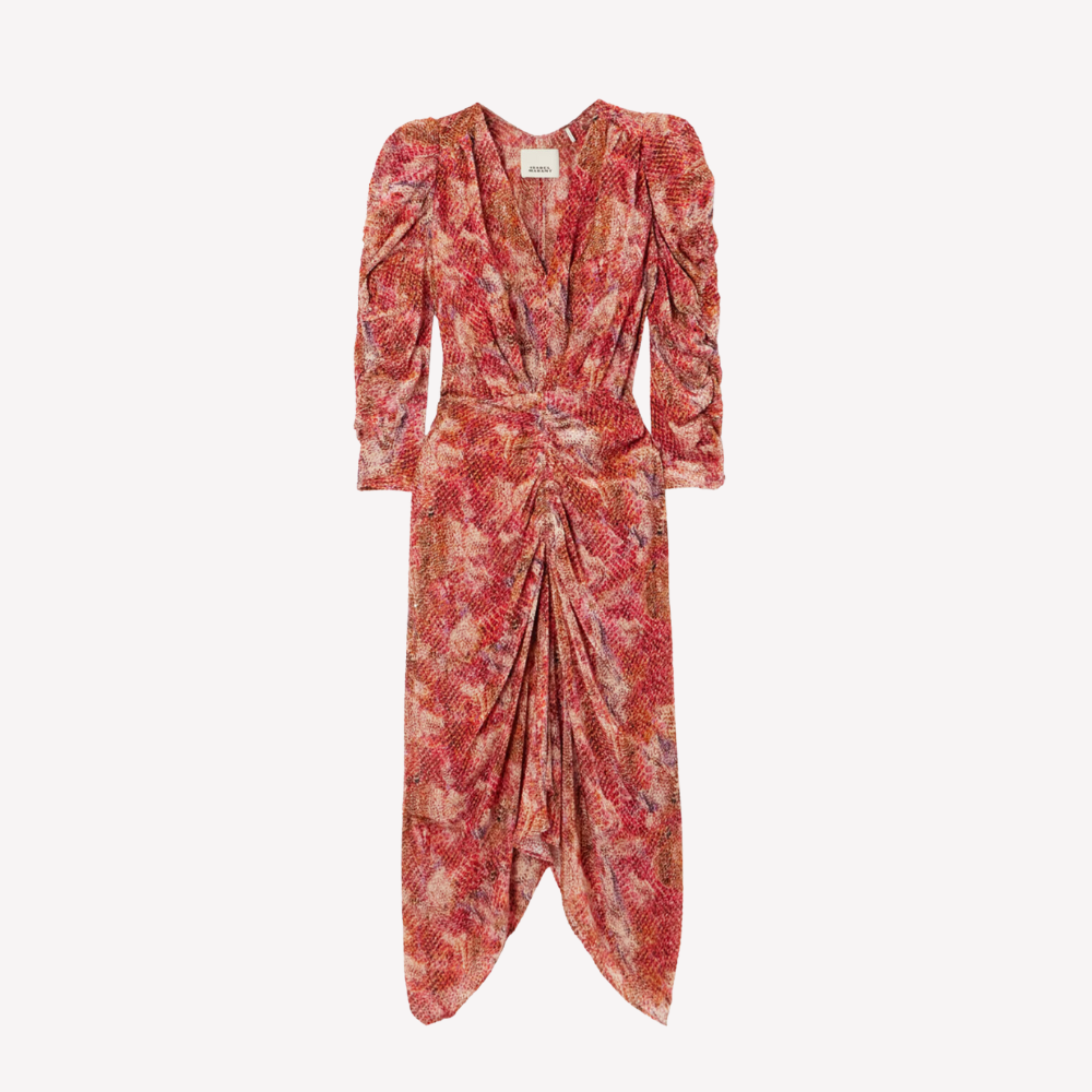 Isabel Marant Nemil Dress - Red Devoré Velvet