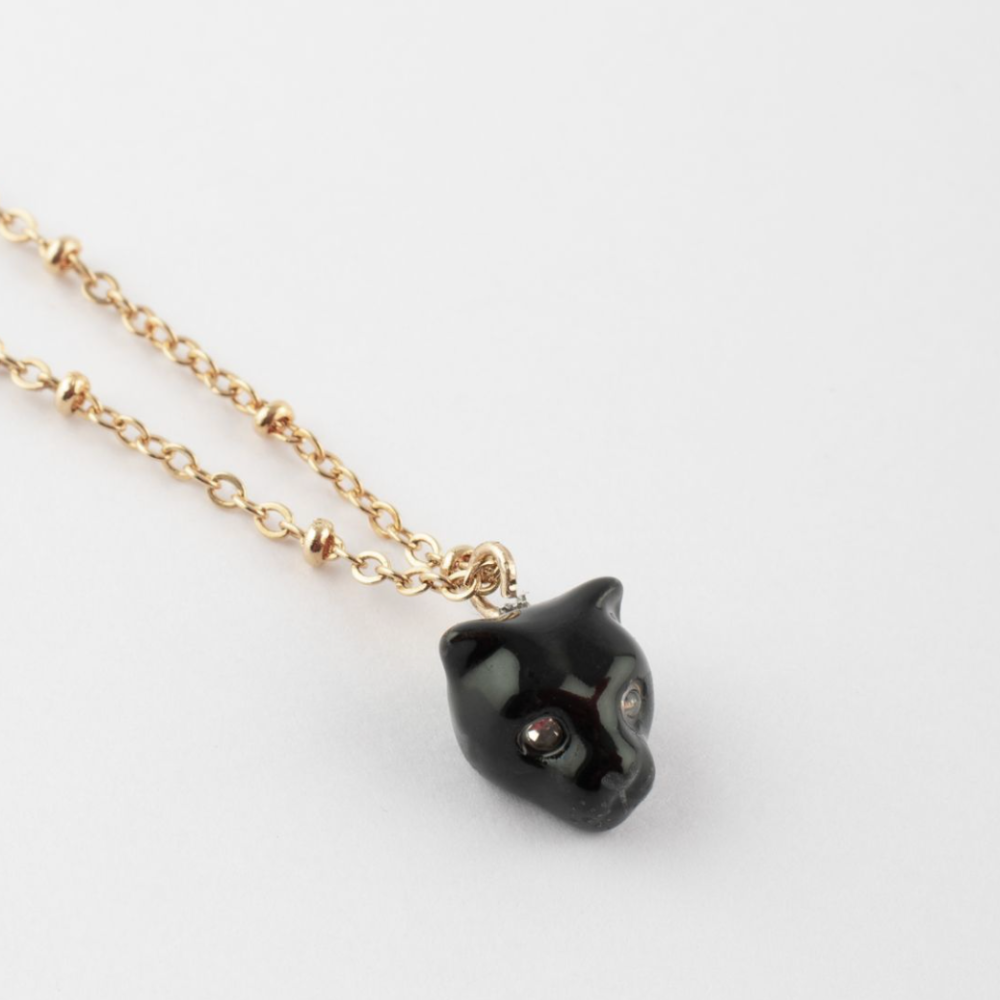 Nach Black Panther with Rhinestones Necklace