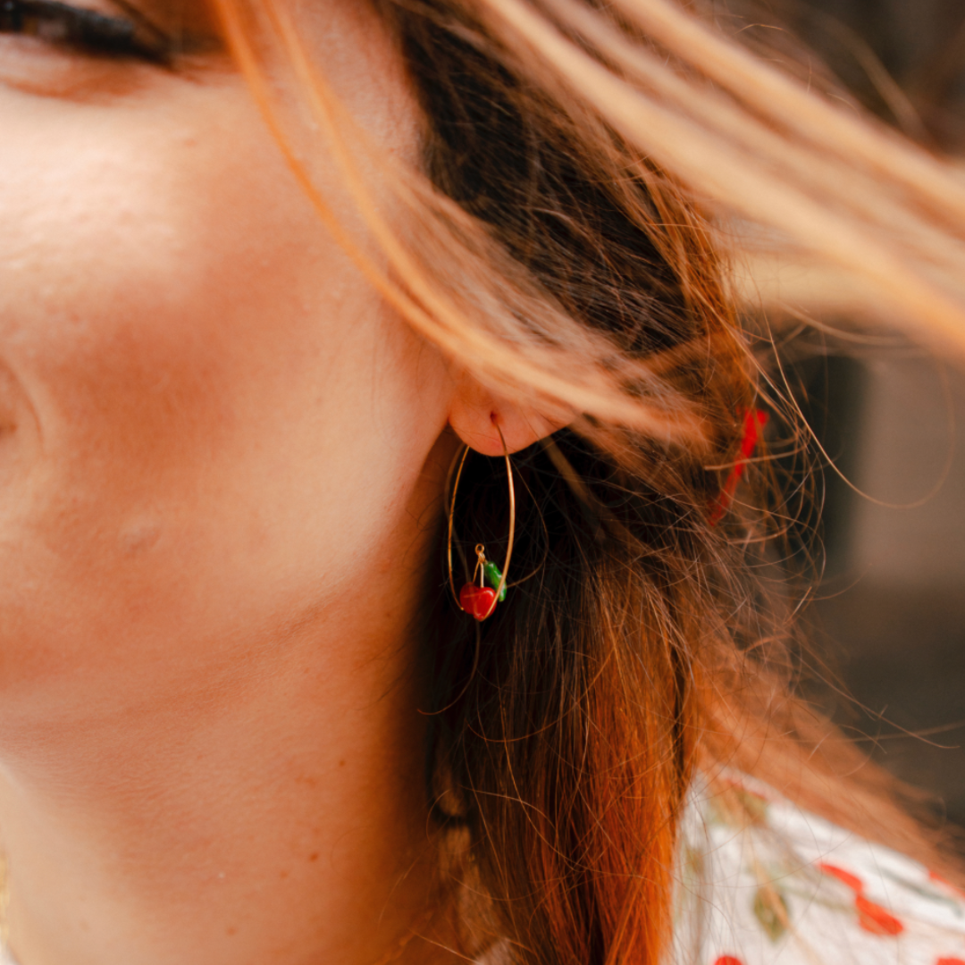 Nach Cherry Big Hoop Earrings