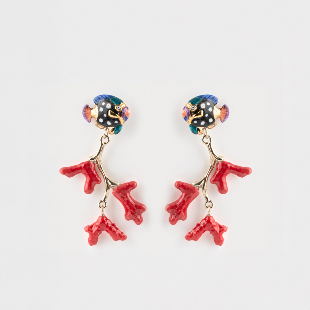 Nach Coral & Fish Earrings