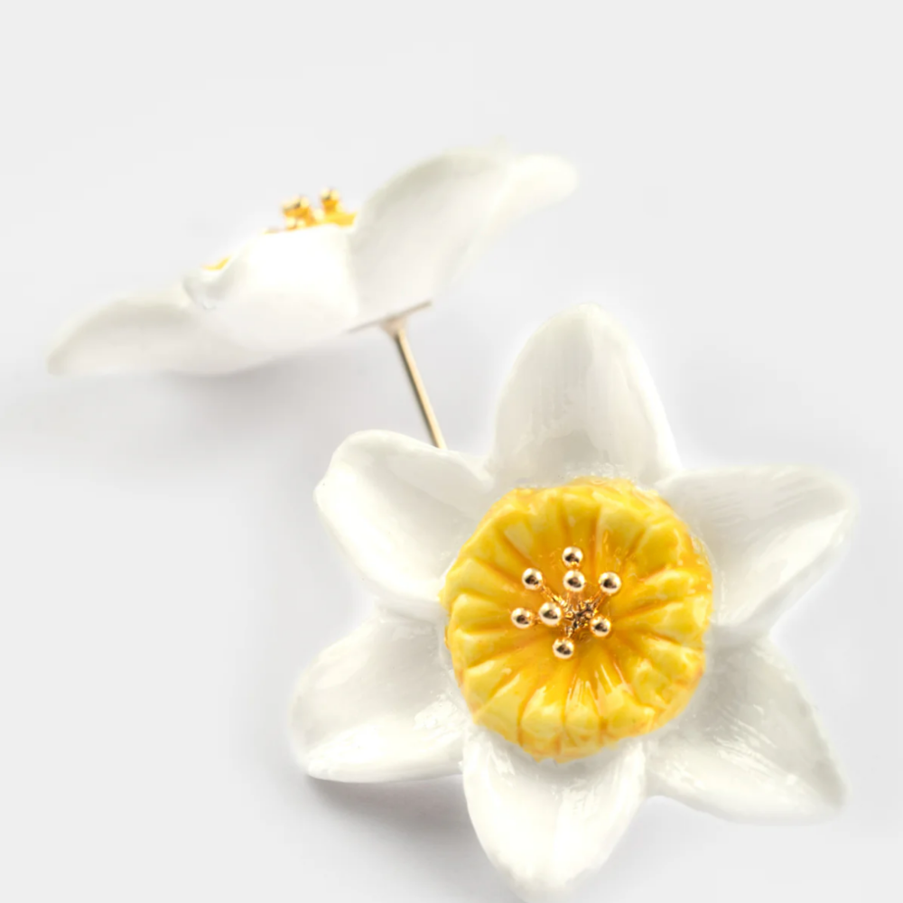 Nach Daffodil Flower Stud Earrings