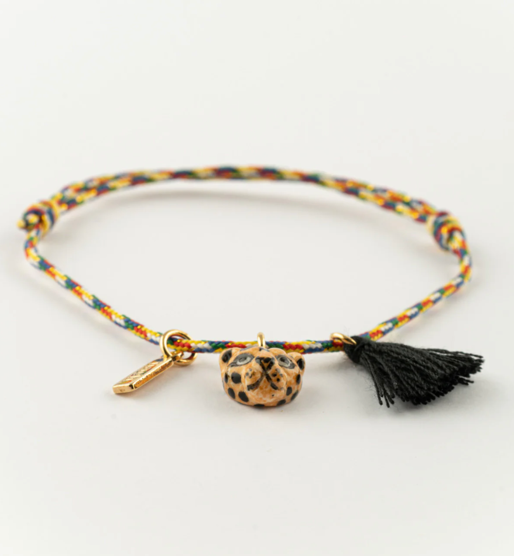 Nach Leopard Head Pompom Bracelet