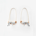 Nach White Leopard Hoop Earrings
