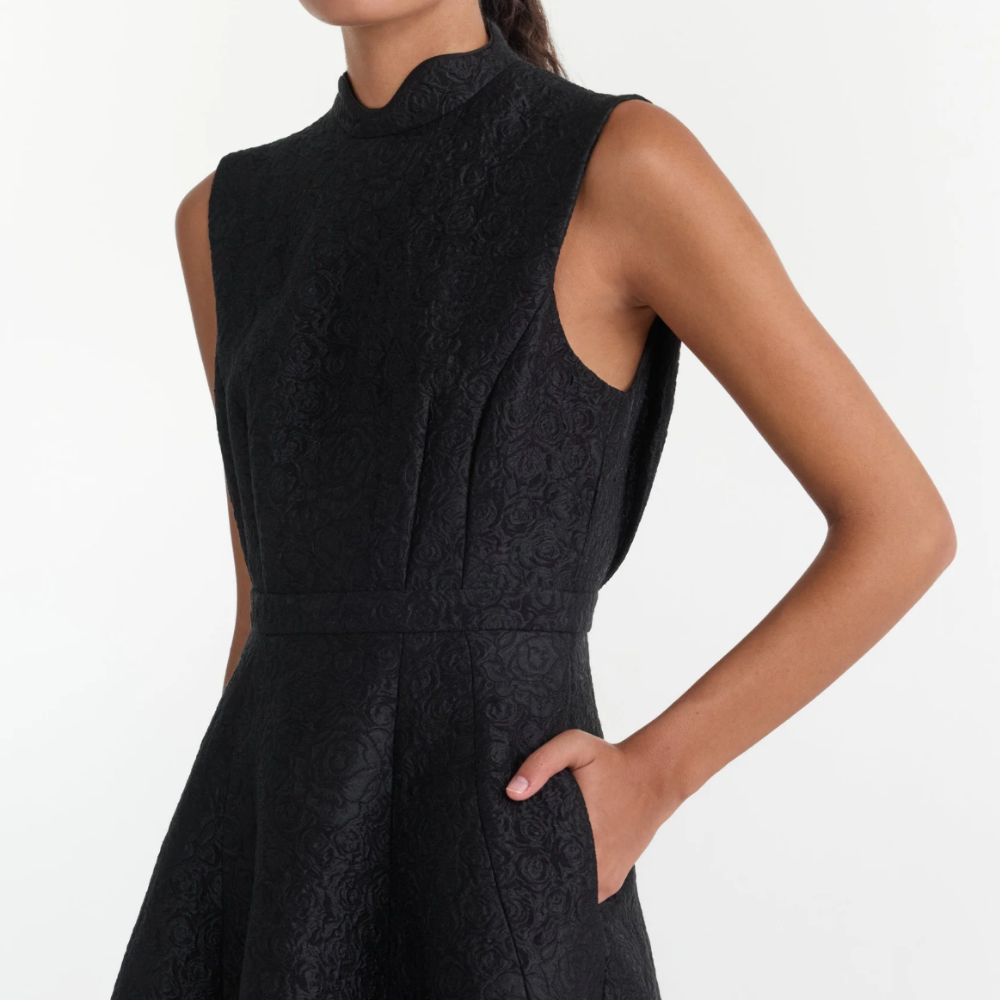 Saloni Flora Dress - Noir Rose