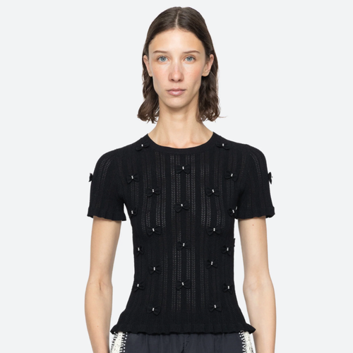 Sea NY Alberta Pearl Knit Tee - Black