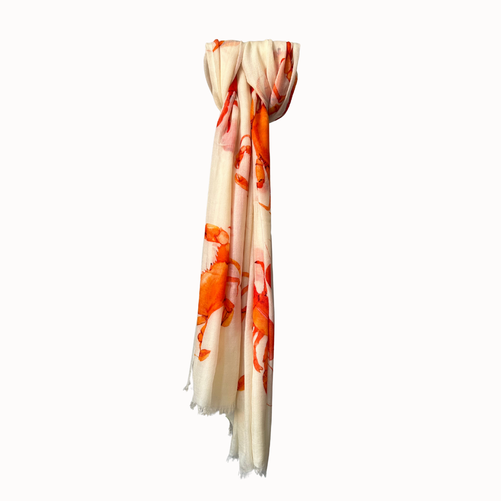 Simone Bruns Crab & Lobster Scarf - Off White