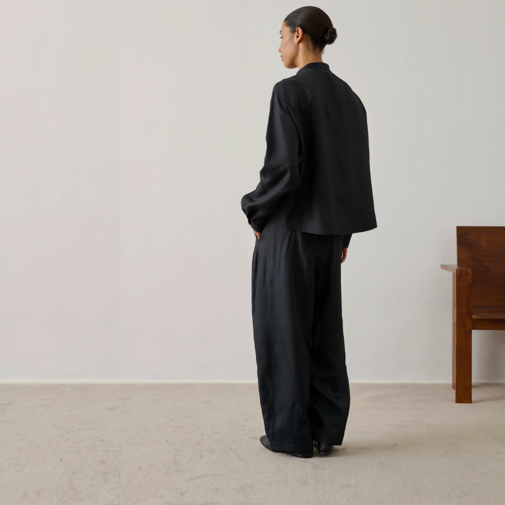 Soeur Vernon Trousers - Black Silk