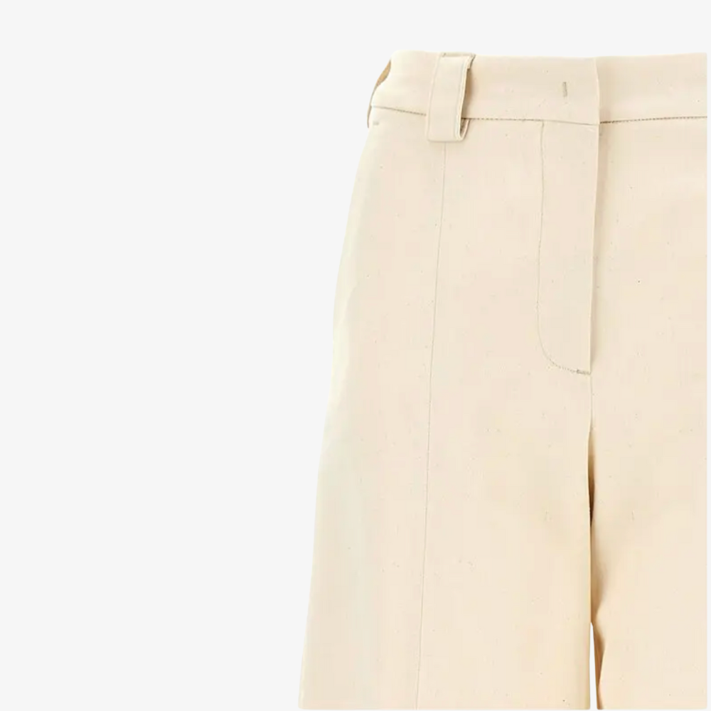 TheLatest Alma Trousers - Cream Gabardine